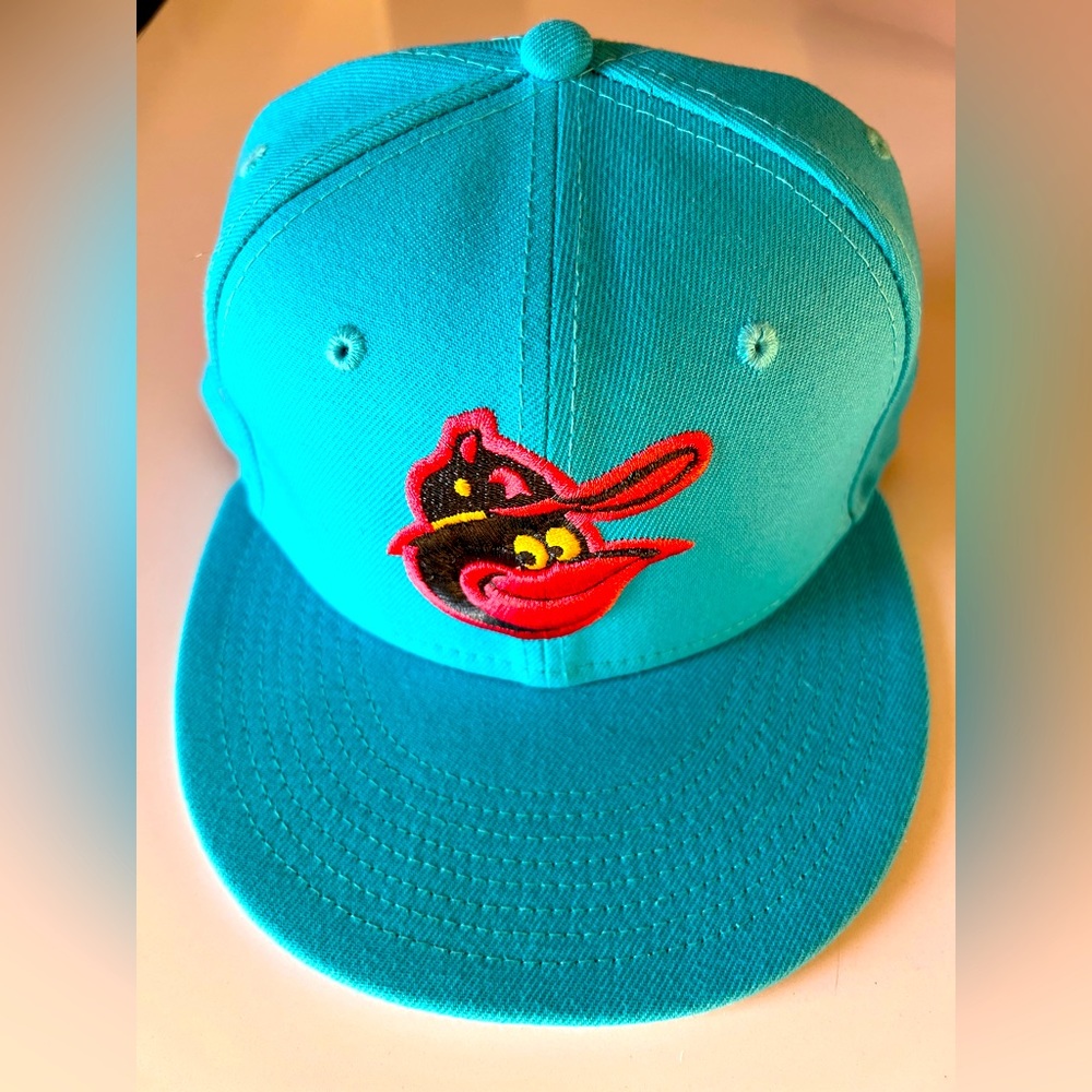 New Era Baltimore Orioles Fitted - Teal / Blue w/ Yellow UV - size 7 1/8